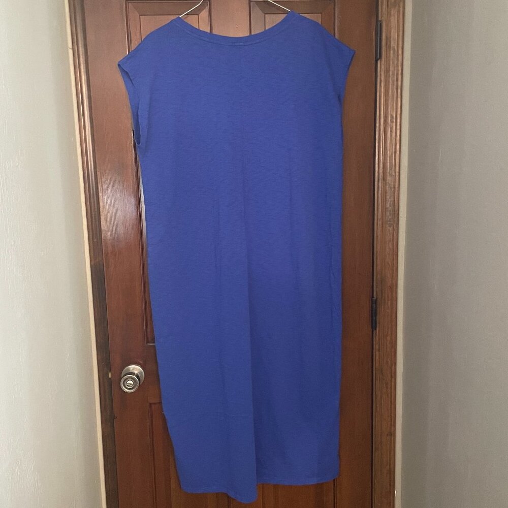 Size XXL cobalt blue Universal Thread short sleeve, midi T-shirt dress - Picture 2 of 11